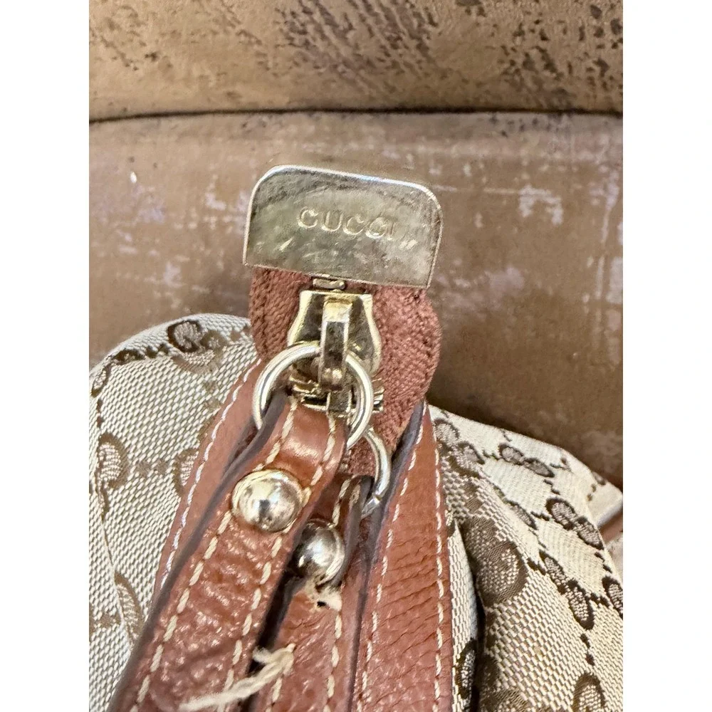 Gucci GG Monogram Canvas Sukey Boston Bag Beige Brown Leather 223974 48754